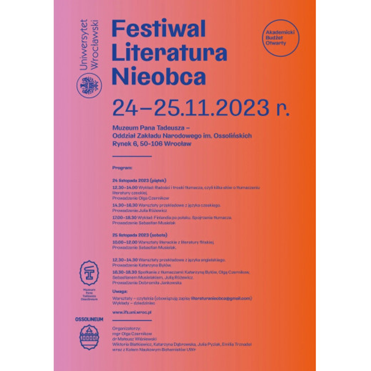 Festiwal Literatura Nieobca już od jutra